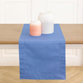 Solino Home Cotton Linen Table Runner Blue, Hemstitch Collection 14 x 90 in | by SolinoHome