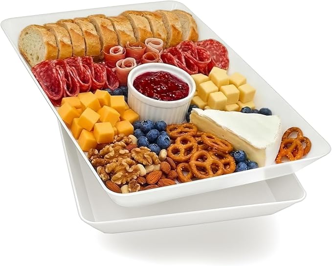 Serving Tray Platter, 17.5'' x 11.5'' 2 Pcs Food Tray by Unknown