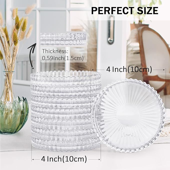 Modern Clear Glass Coasters Set of 8, Cute Coasters Table Mats - Image 2