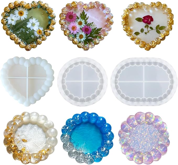 3 Pcs Bubble Thickened Silicone Resin Tray Molds by JDHSilicone
