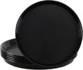 6-Pack Plastic Serving Trays, 13.5 in Round Non-Slip Trays | Black Restaurant by Yesdate