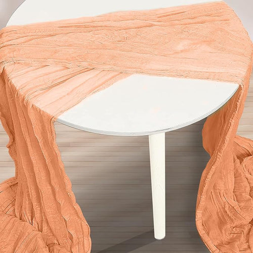 1 Pack Coral Cheesecloth Table Runner 35x120 Inch 10Ft Rustic Gauze Cheese - Image 2