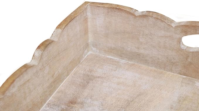 COTTON CRAFT Hand Carved Wooden Serving Tray - Image 4