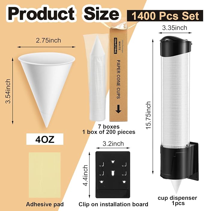 Roshtia 1400 Pcs 4 oz Snow Cone Cups Disposable - Image 3
