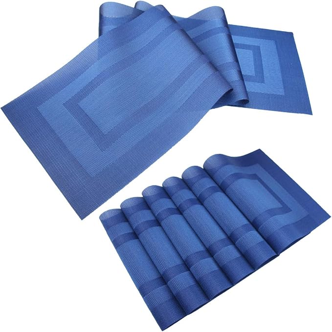PIGCHCY Placemats with Matching Table Runner, Heat Resistant Vinyl Woven - Image 3