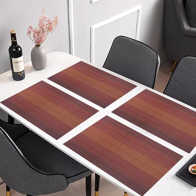 PIGCHCY Placemat, Washable Woven Non-Slip Insulation Durable Placemat Vinyl - Image 8