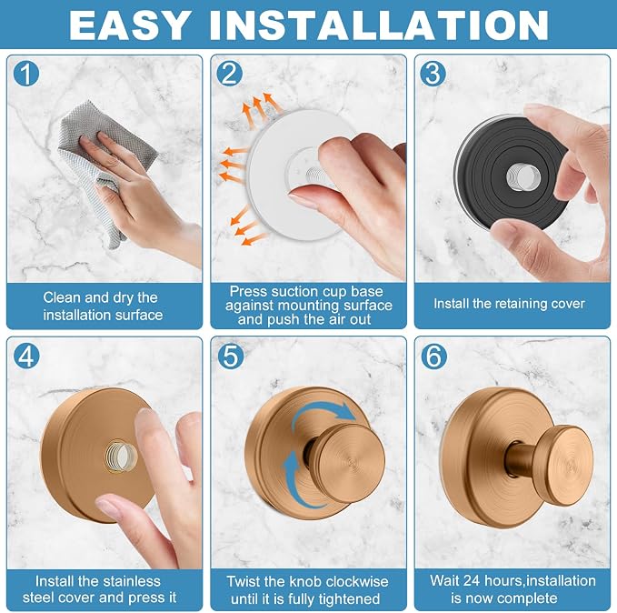 Suction Cup Hooks for Shower, No Drill Towel Hooks for Bathroom | Shower Hooks - Image 6
