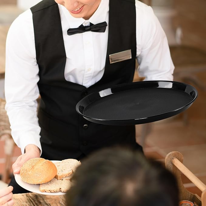 Black Round Serving Trays - Image 4