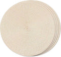 FunWheat Round Braided Placemats Set of 4 Table Mats by FunWheat