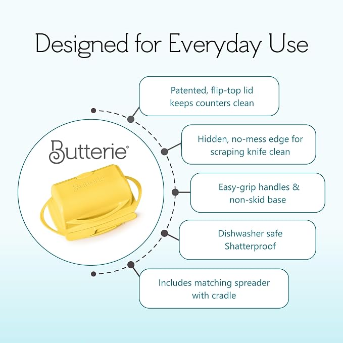 Flip Top Butter Dish with Attached Lid & Matching Knife - Image 8