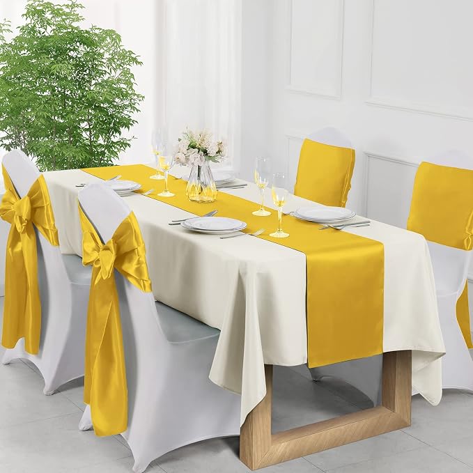 Manyshofu Gold Satin Table Runner 12x72 - Image 2