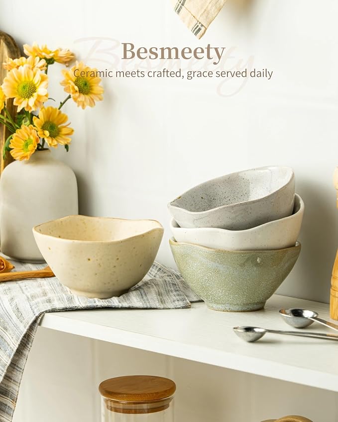 Besmeety 8oz Ceramic Small Bowls Set of 4, Cereal Bowls - Image 8