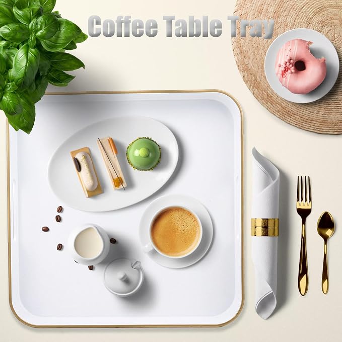 White Square Decorative Tray - Image 6