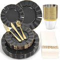 Glowserve 175 Piece Disposable Plastic Plates Dinnerware Set by glowserve