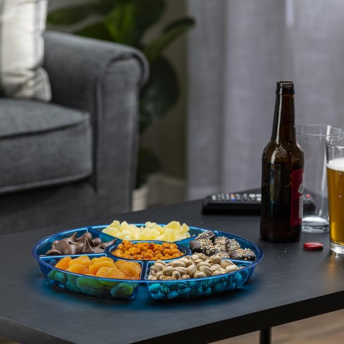 Plasticpro 6 Sectional Round Plastic Serving Tray/Platter - Image 4