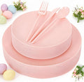 EI 150pcs Pink Plastic Plates Pink Disposable Heavy Duty Plastic Plates by Ejonirinjonir