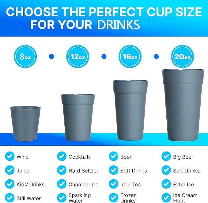 Homestockplus 【Set of 8】 20 Oz Tumbler Cups, Unbreakable Drinking Cups - Image 4