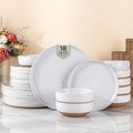 AmorArc Dinnerware Sets for 6, 18 Pieces Ceramic Plates and Bowls Set | Scratch by AmorArc