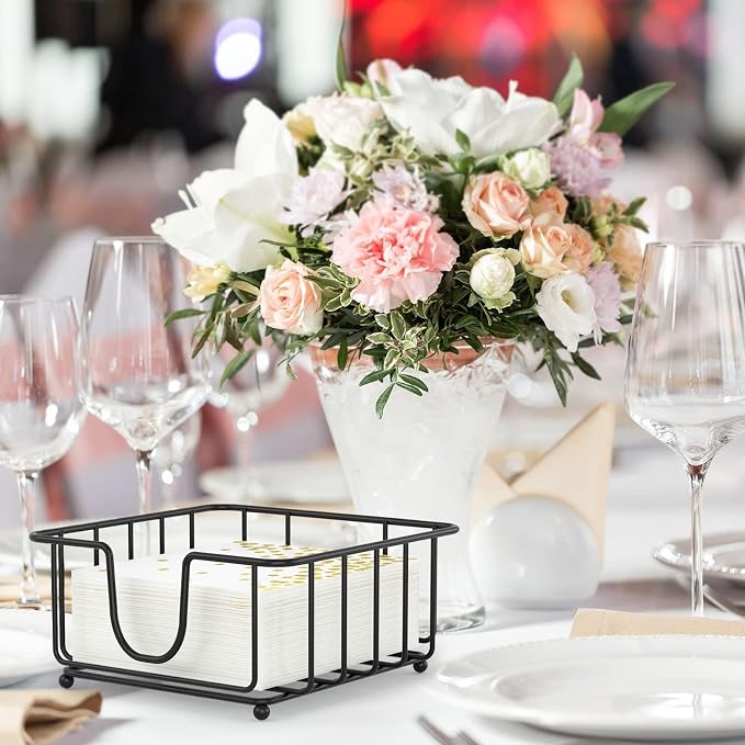 Metal Cocktail Napkin Holder for Bar, Flat Napkin Holder Caddy for Cocktail - Image 5