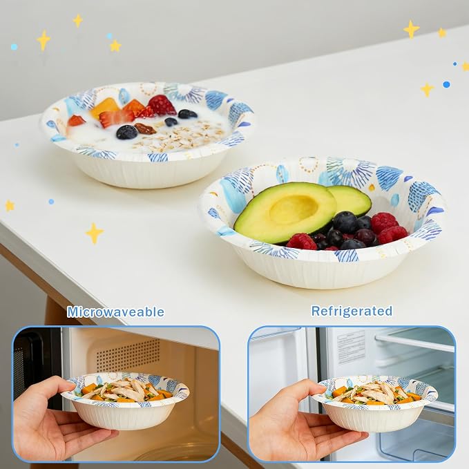 30 Pcs Paper Bowls 8 oz, Disposable Small Paper Bowls, Soak Proof, Cut Proof - Image 4
