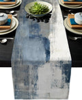 White Gray Table Runners Modern Art Farmhouse Linen Table Runners Dresser by AILUER