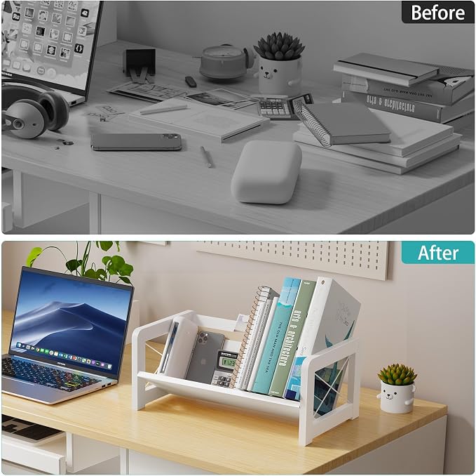 ELITEROO Mini Bookshelf for Desk, Desktop Bookcase, Single Cookbook Shelf - Image 5