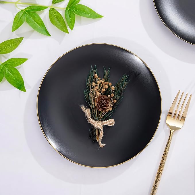 EI enjonirinjonir 80pcs Black Dessert Plates - Image 7