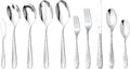 Hammered Silverware Set with Serving Utensils, 18/10 Stainless Steel Flatware by DANIALLI