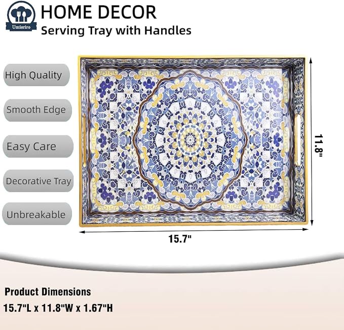 Blue Decorative Tray, Serving Tray - Image 3