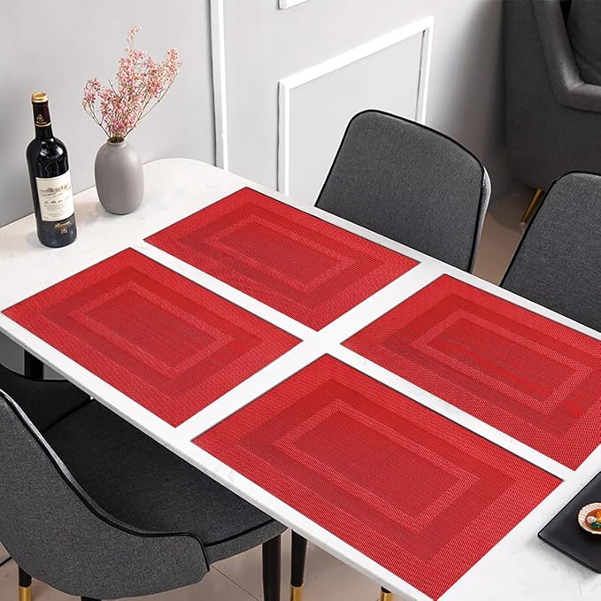 PIGCHCY Vinyl Placemats Set of 12 Washable Durable Kitchen Easy to Clean - Image 5