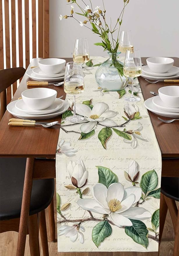 Vintage Floral Spring Table Runners 36 Inches Long, Rustic Botanical Table - Image 2