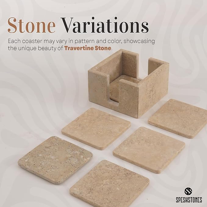 Travertine Coasters Set of 6 - Image 4