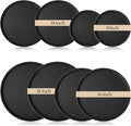 Zopeal 8 Pieces Black Round Restaurant Serving Tray, Plastic Non Slip Surface by Zopeal