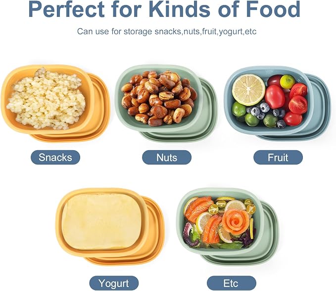 6 pcs 7 oz Silicone Snack Containers - Image 4