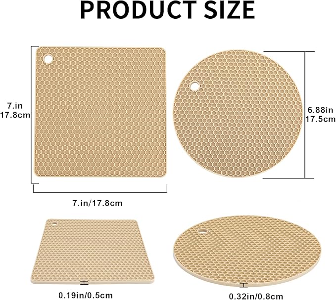 4 Pack Silicone Trivets for Hot Pots and Pans, Pot Holders Hot Pads, Non-Slip & - Image 3