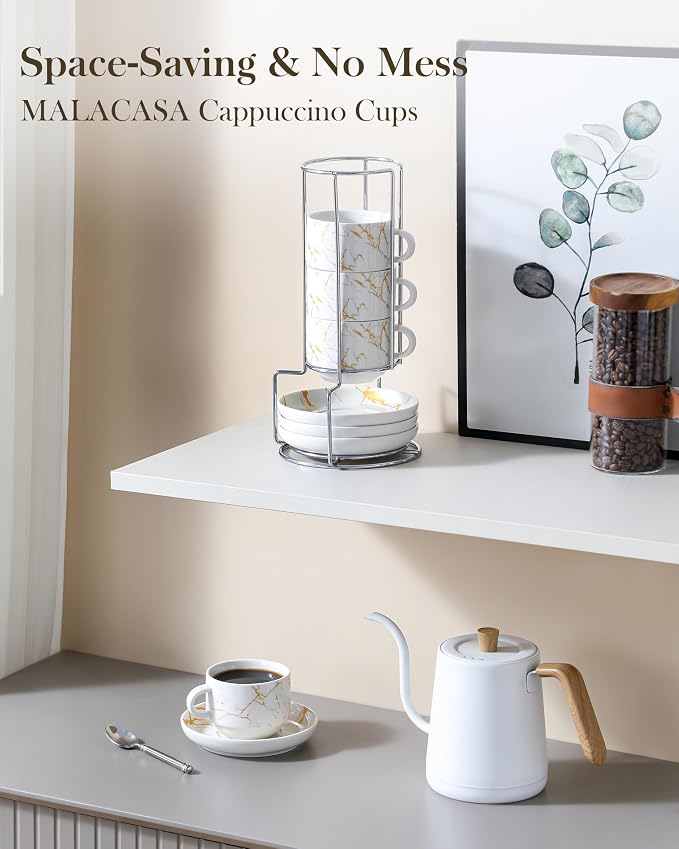MALACASA 8 OZ Porcelain Espresso Cups - Image 8