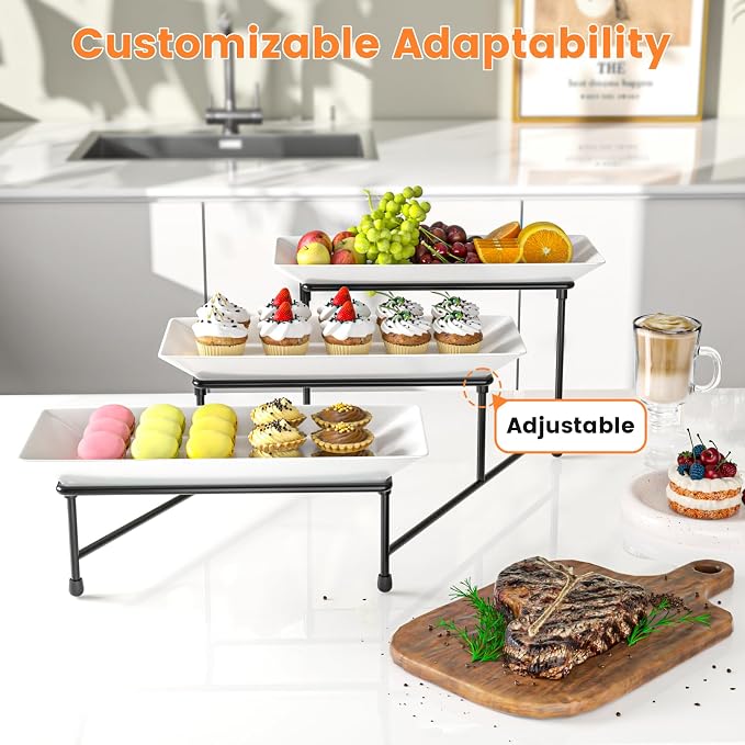 3 Tier Serving Tray, Shatterproof. Steel Frame, Collapsible. Ideal - Image 5