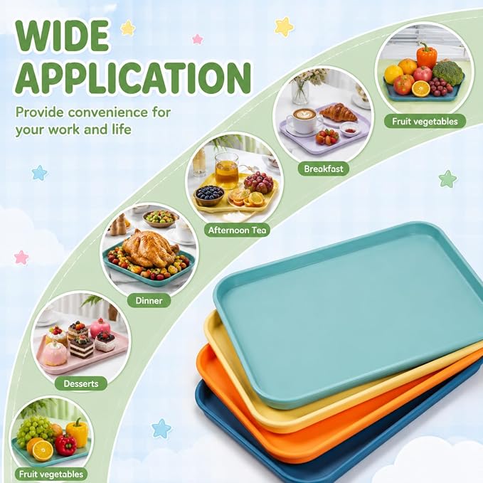 Lyellfe 10 Pack Plastic Art Trays, Stackable Activity Crafts Organizer Tray | - Image 4