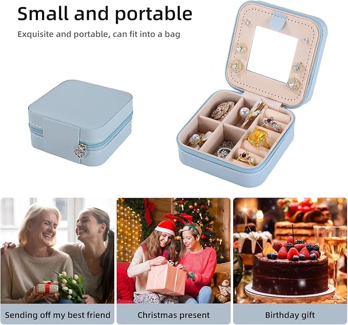 KElofoN Travel jewelry case Travel jewelry box Travel Jewelry Organizer Small - Image 6