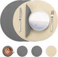 Myir JUN 15 Inches Round Placemats Set of 4 Faux Leather Place Mats | by MyirJUN