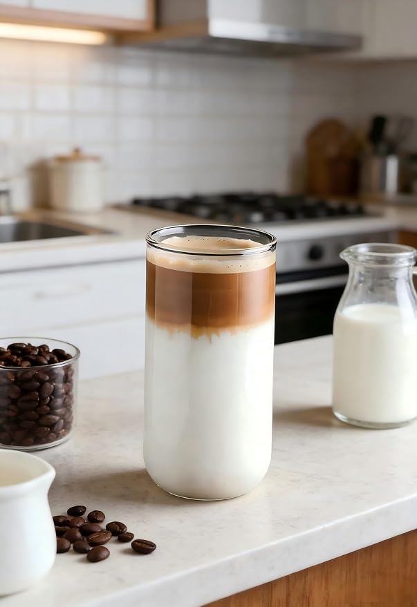 6 pieces round glass coffee cups 17.3 oz modern highball glasses cute cocktail - Image 4