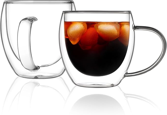 CNGLASS Double Walled Glass Coffee Mugs by CNGLASS