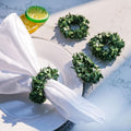 Laurel Wreath Napkin Rings Set of 4, Farmhouse Leaf Napkin Ring by wonlex