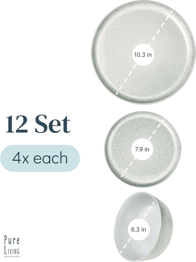12 Piece Stoneware Dinnerware Set - Image 3