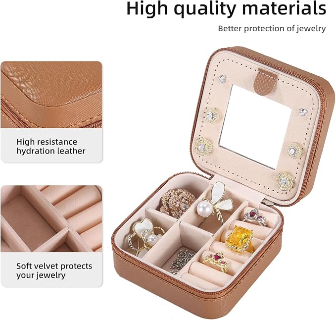 KElofoN Travel jewelry case Travel jewelry box Travel Jewelry Organizer Small - Image 4