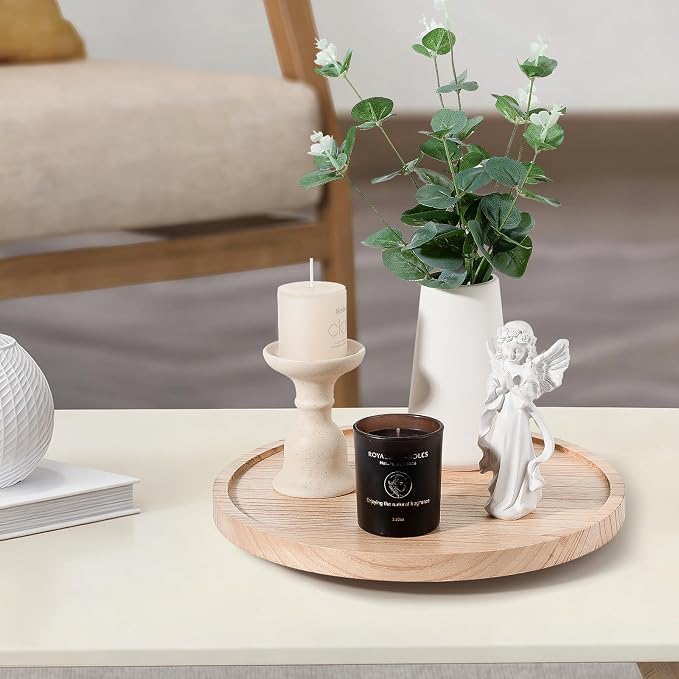 Wood Lazy Susan Turntable Kitchen Decor Round Table Tray, Easy clean, Rotating - Image 2