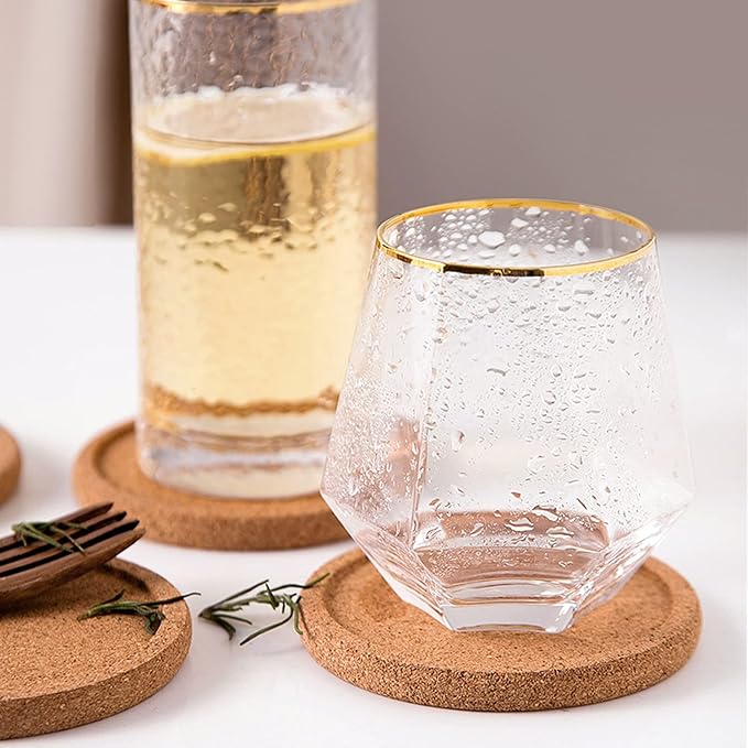Tebery 20 Pack Round Lip Cork Coasters, 3.9 Inch Absorbent Drink Coaster - Image 8