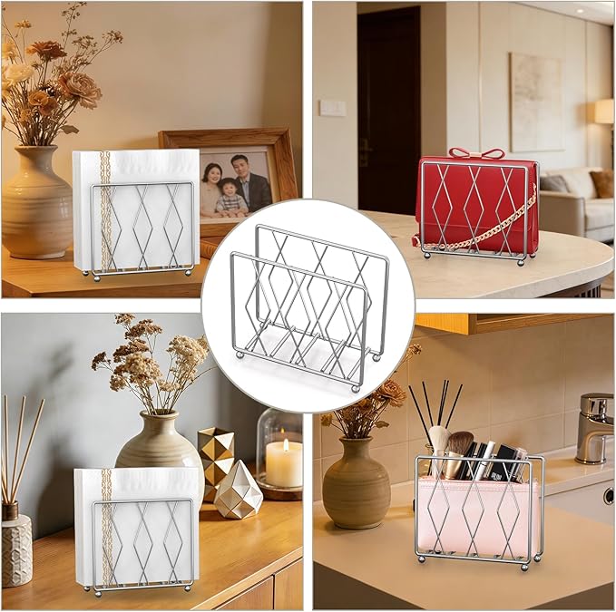 Napkin Holder for Table, Modern Metal Stand for Kitchen Counter | Raised metal - Image 5