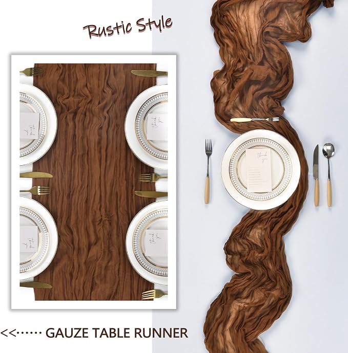 6 Pack Brown Cheesecloth Table Runner 10Ft Gauze Cheese Cloth Table Runner - Image 6