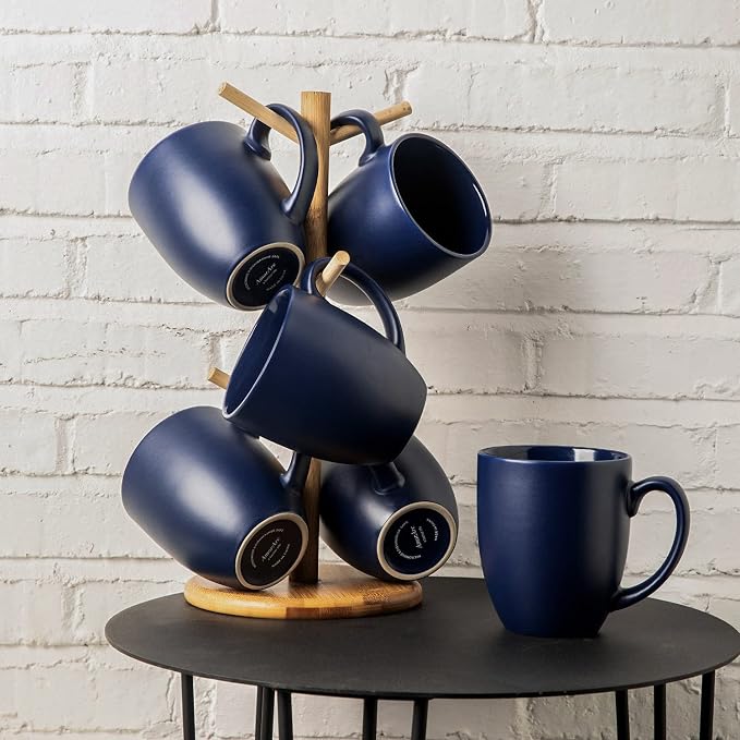 AmorArc 12 OZ Coffee Mugs, Matte Blue Coffee Cups - Image 7